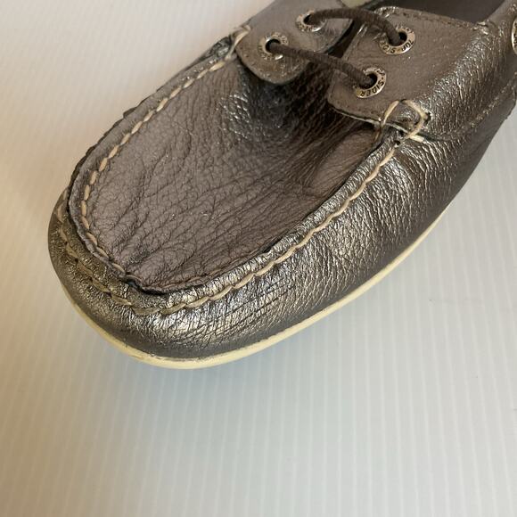 Sperry Top-Sider Metallic Bronze Leather Loafers Women’s 9.5M Boat Shoes Comfort - Picture 10 of 13